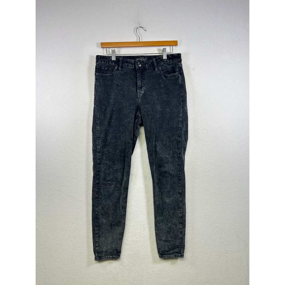 Lucky Brand Super Skinny Pants Womens 8/29 Black Acid Wash Corduroy Stretch 27in